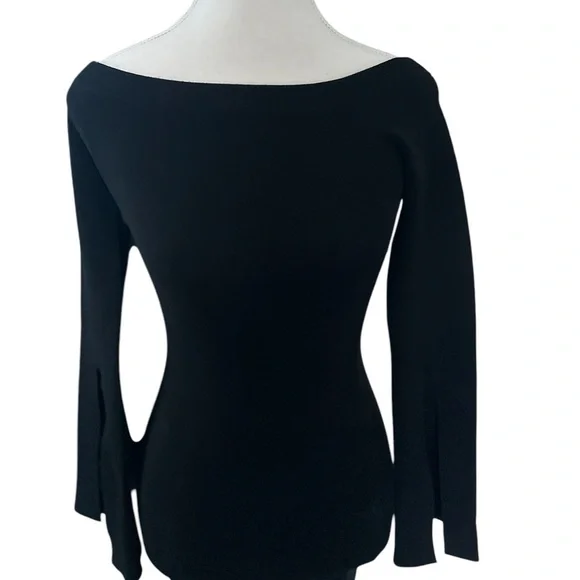 Ever New Melbourne Dress, black bodycon, midi, flare sleeve, size 2us, 6au - Picture 2 of 7